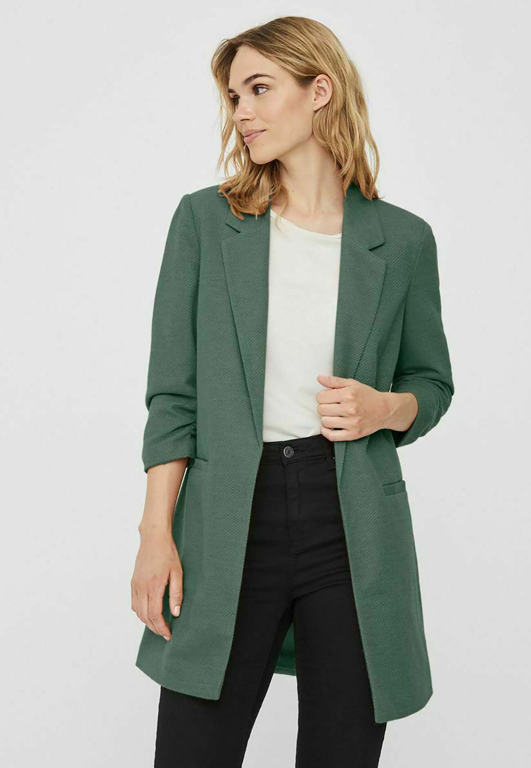 Пальто короткое Vero Moda, серо-зеленый короткое платье с цветочным принтом vero moda черный