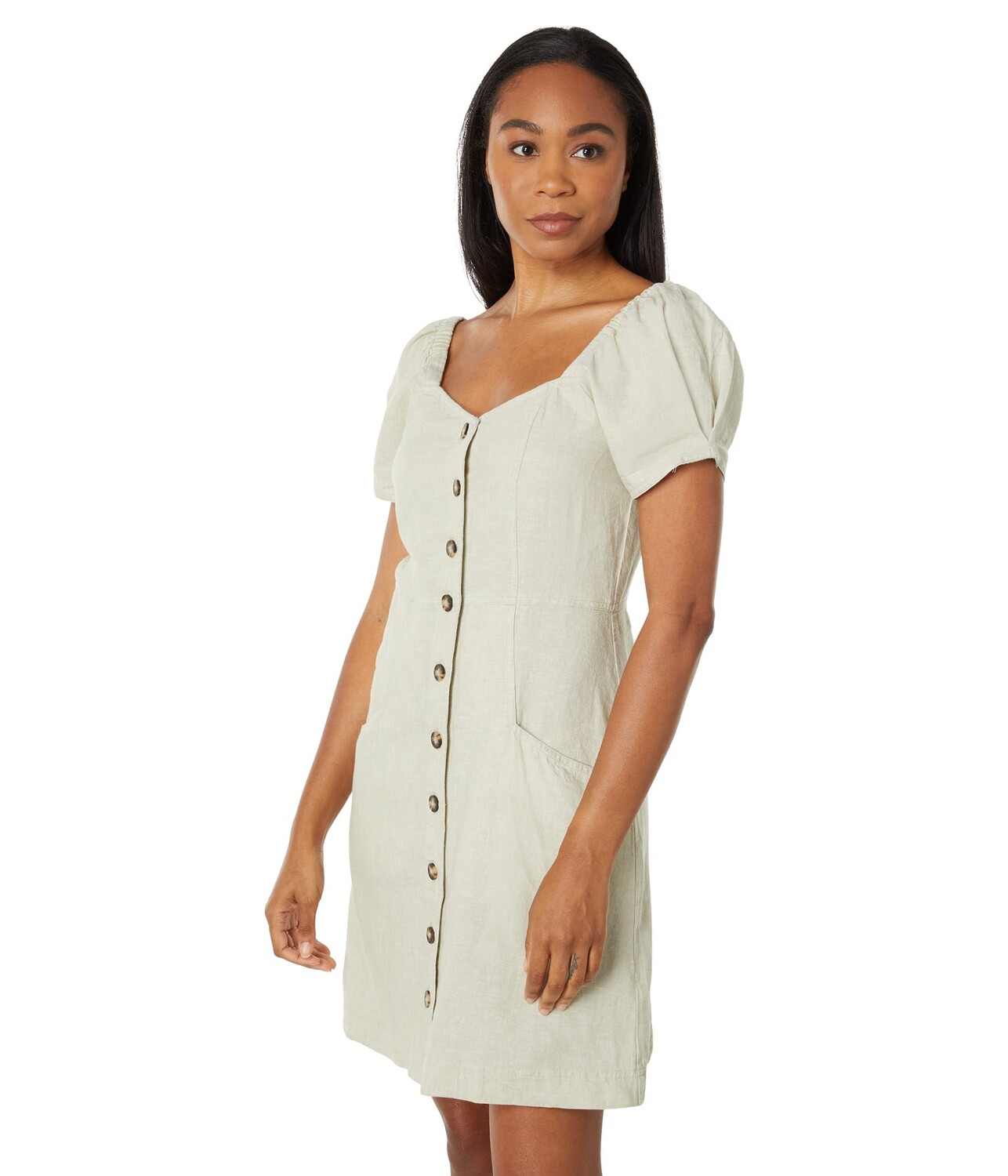

Платье Madewell, Linen-Cotton Puff-Sleeve Mini Dress
