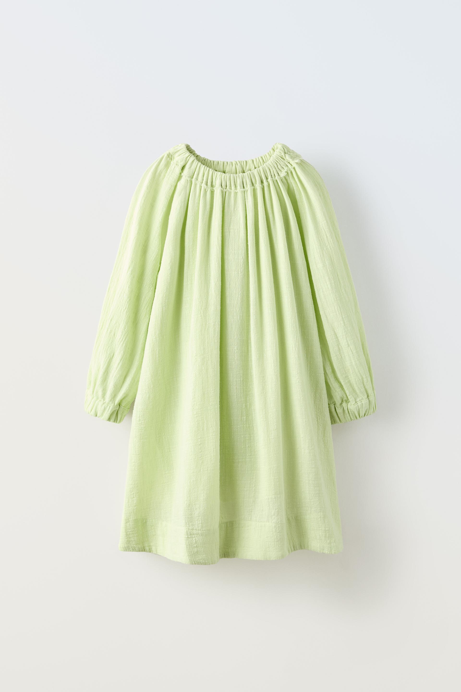 Платье детское Zara Textured, зеленый брюки zara textured voluminous зеленый