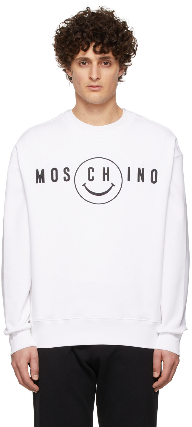 

Белая толстовка со смайликом Moschino, Белый