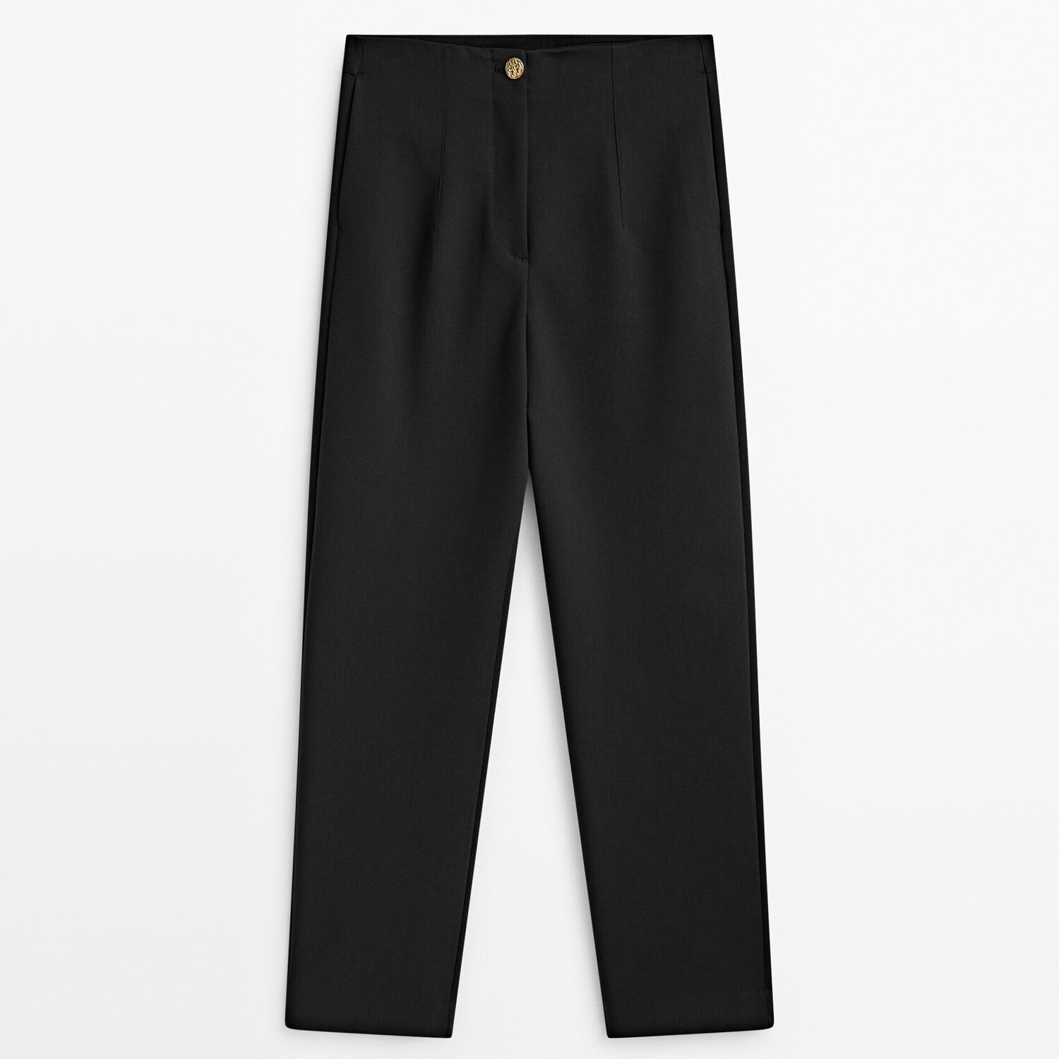 

Брюки Massimo Dutti Straight With Golden Button, черный