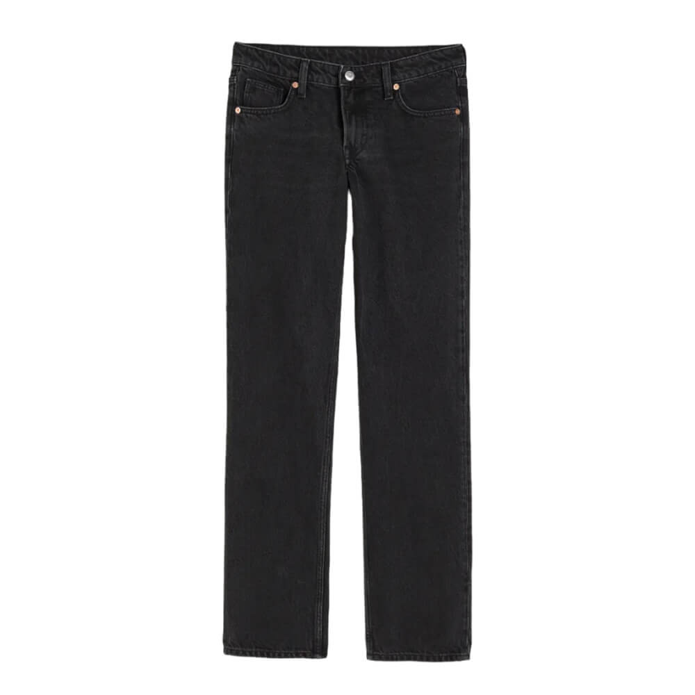 Джинсы H&M Straight Low, черный джинсы whitney прямые заниженная посадка стрейч размер 31 черный