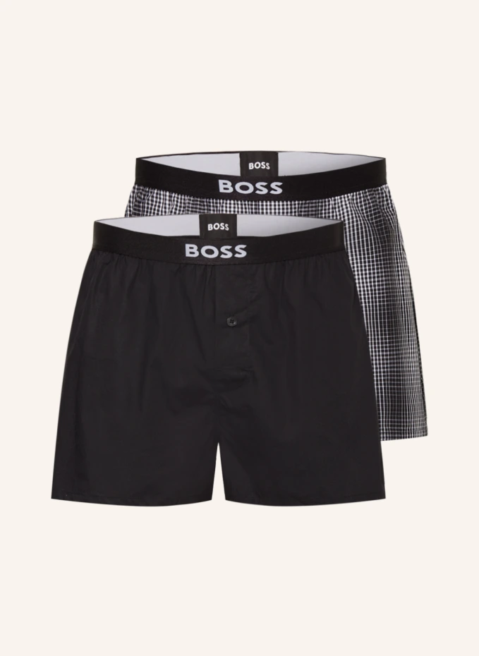 

Комплект из 2 тканых боксеров Boss, черный