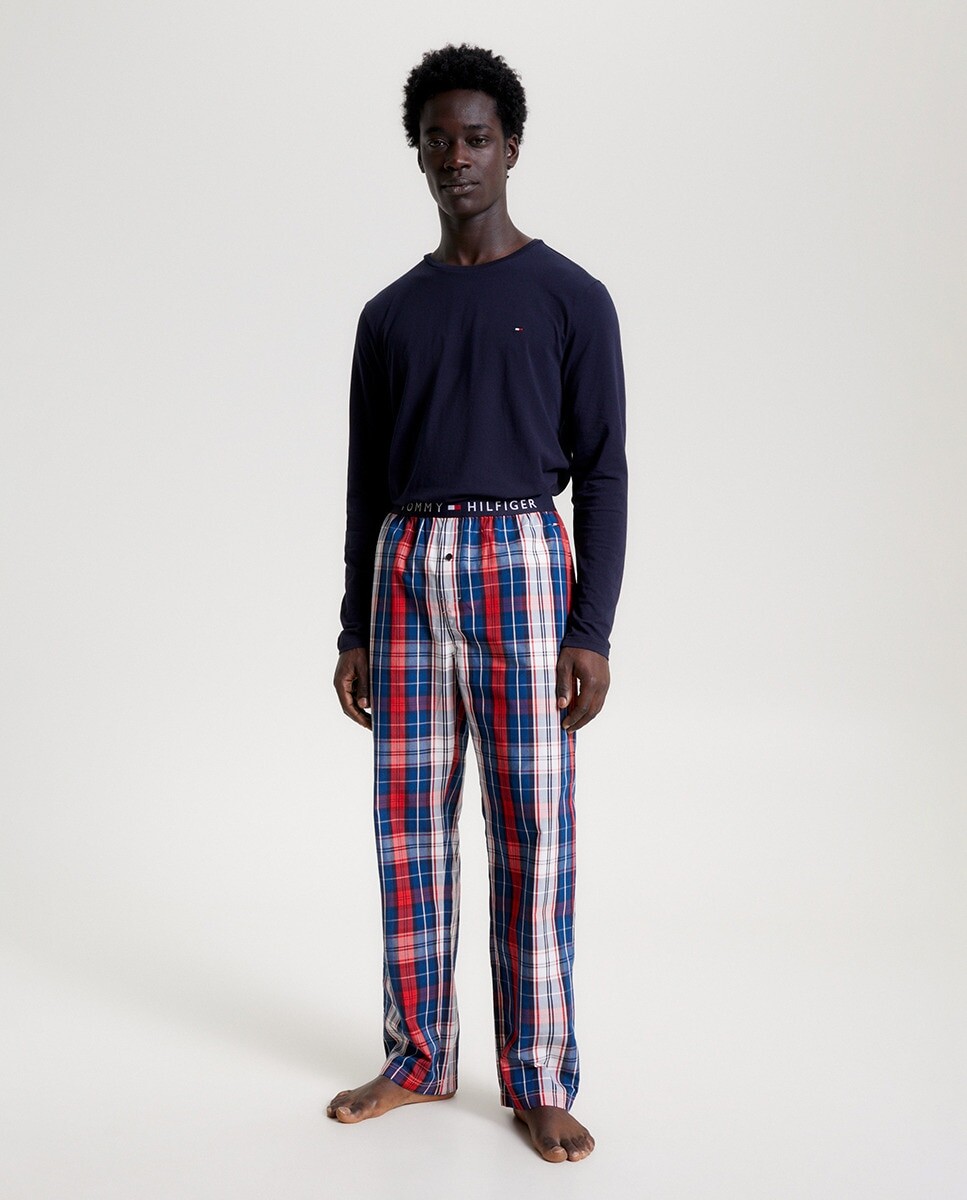 

Мужская пижама с длинными тканевыми брюками и футболкой Tommy Hilfiger, мультиколор