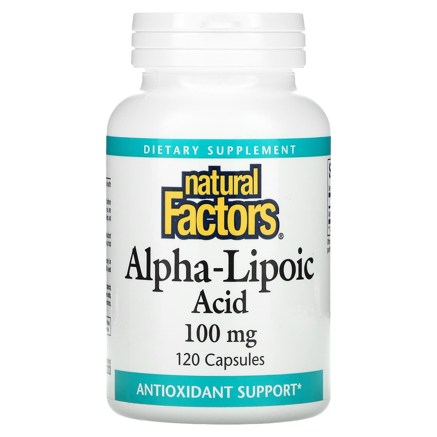 

Альфа-липоевая кислота, 100 мг, 120 капсул, Natural Factors