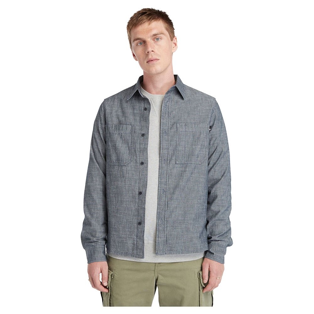 

Рубашка с длинным рукавом Timberland Windham Denim Chambray, серый