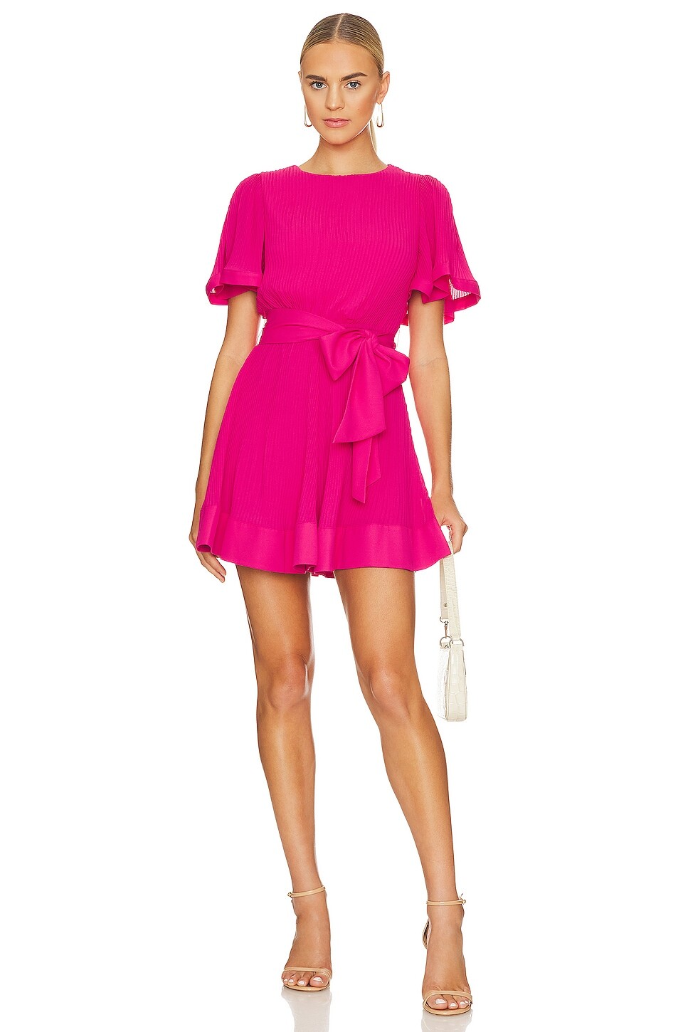 

Платье мини MILLY Lumi Pleated, цвет Milly Pink