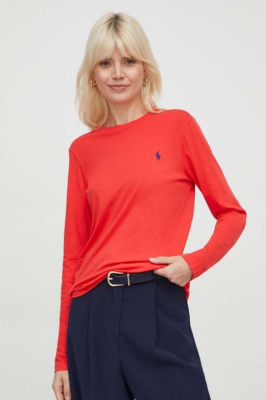 

Хлопок с длинным рукавом Polo Ralph Lauren, красный