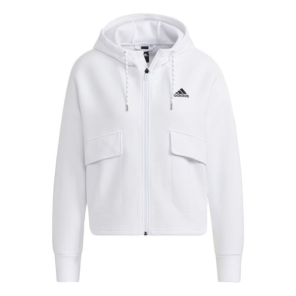 Ветровка Adidas Sty W New Kt Jk Big Pocket Sports Hooded White Jacket, Белый sports jacket all match sports baseball uniform jacket 2021 new youth jacket men s stand up collar thin section casual style