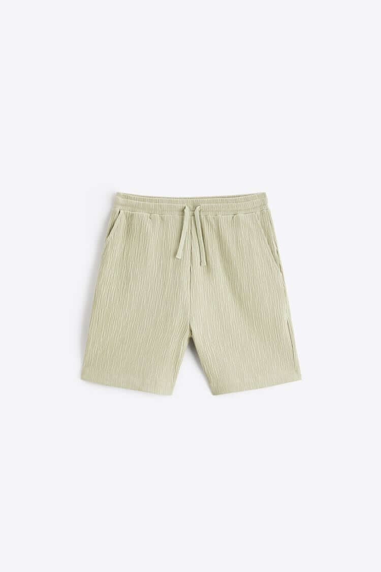 

Шорты Zara Textured Jogger Bermuda, светло-зелёный