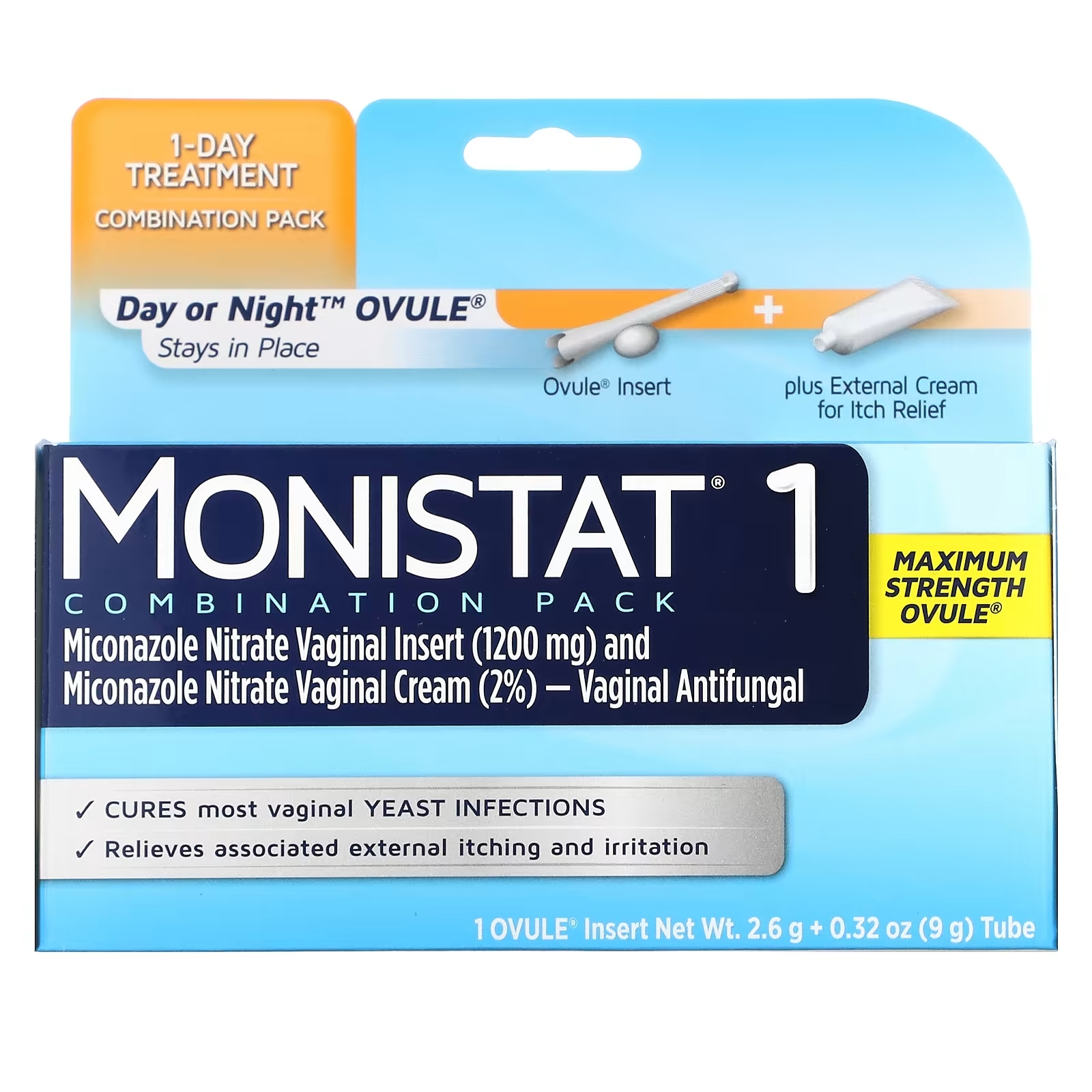 Комбинированный Пакет для Лечения Monistat Day or Night Ovule monistat комбинированный пакет для 3 дневного лечения 3 вкладыши яйцеклетки по 2 5 г тюбик 9 г 0 32 унции