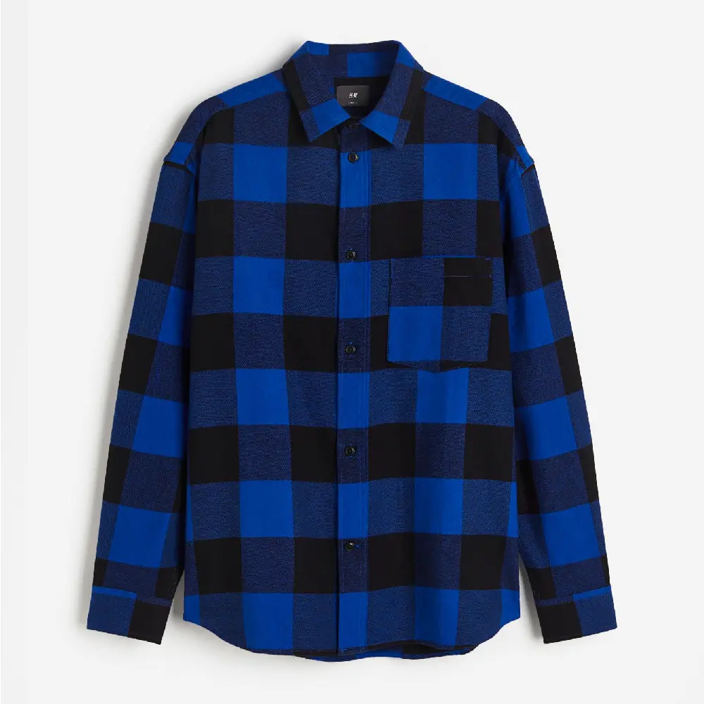 

Рубашка H&M Relaxed Fit Flannel, синий