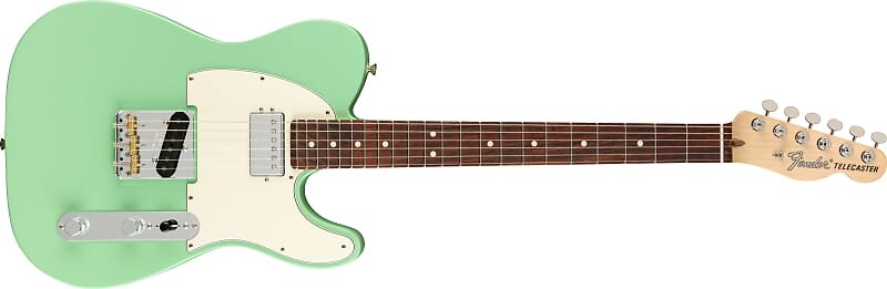 

Гитара Fender American Performer Satin Surf Green Telecaster HUM с сумкой для переноски AMPERFTELEHUMRWSFG