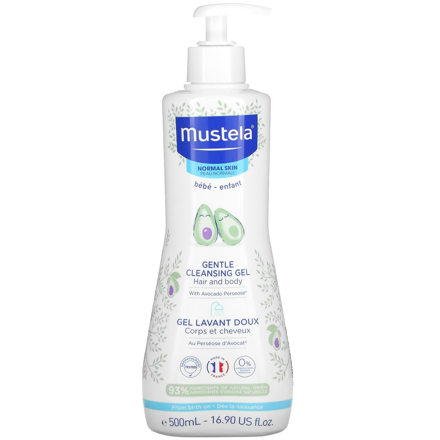 

Детский Мягкий Гель Mustela для волос и тела с авокадо, 500 мл