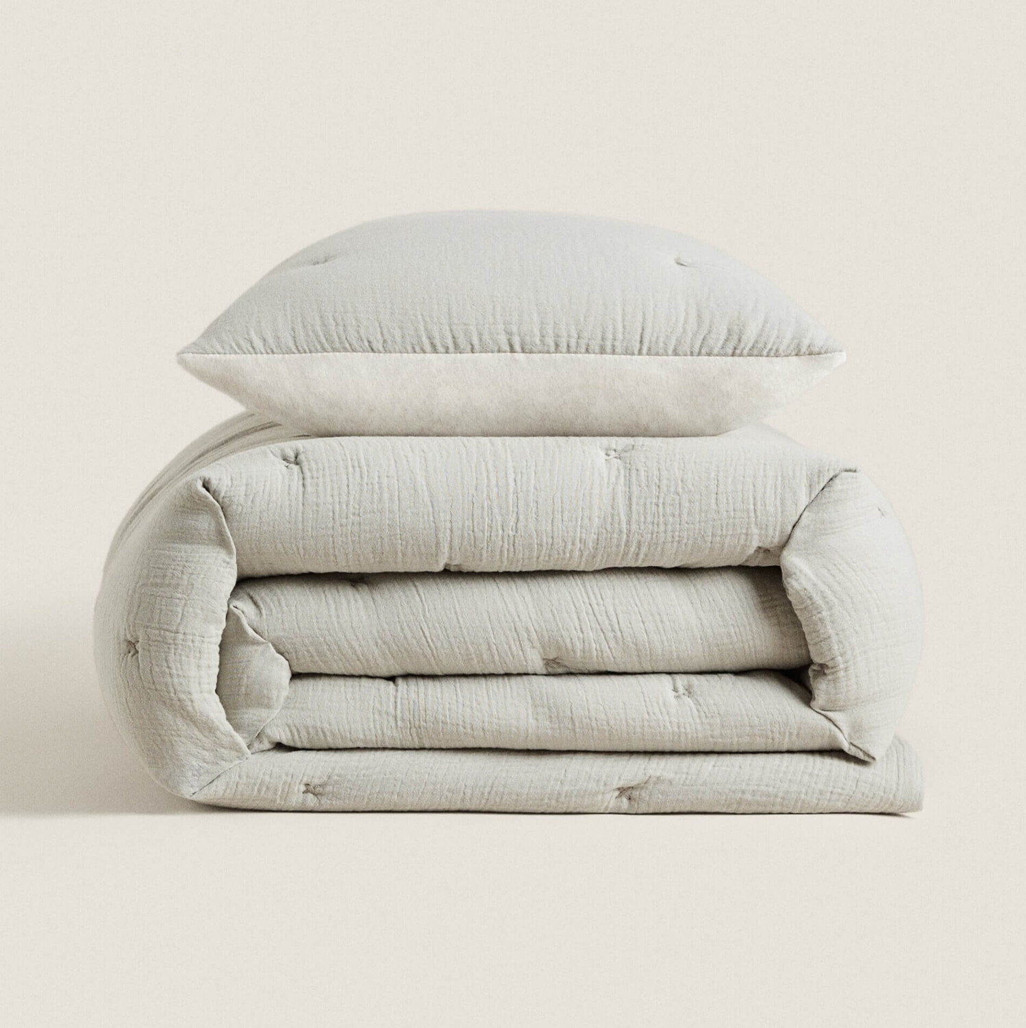 

Одеяло Zara Home Chiffon And Cotton Jersey Quilt, серый
