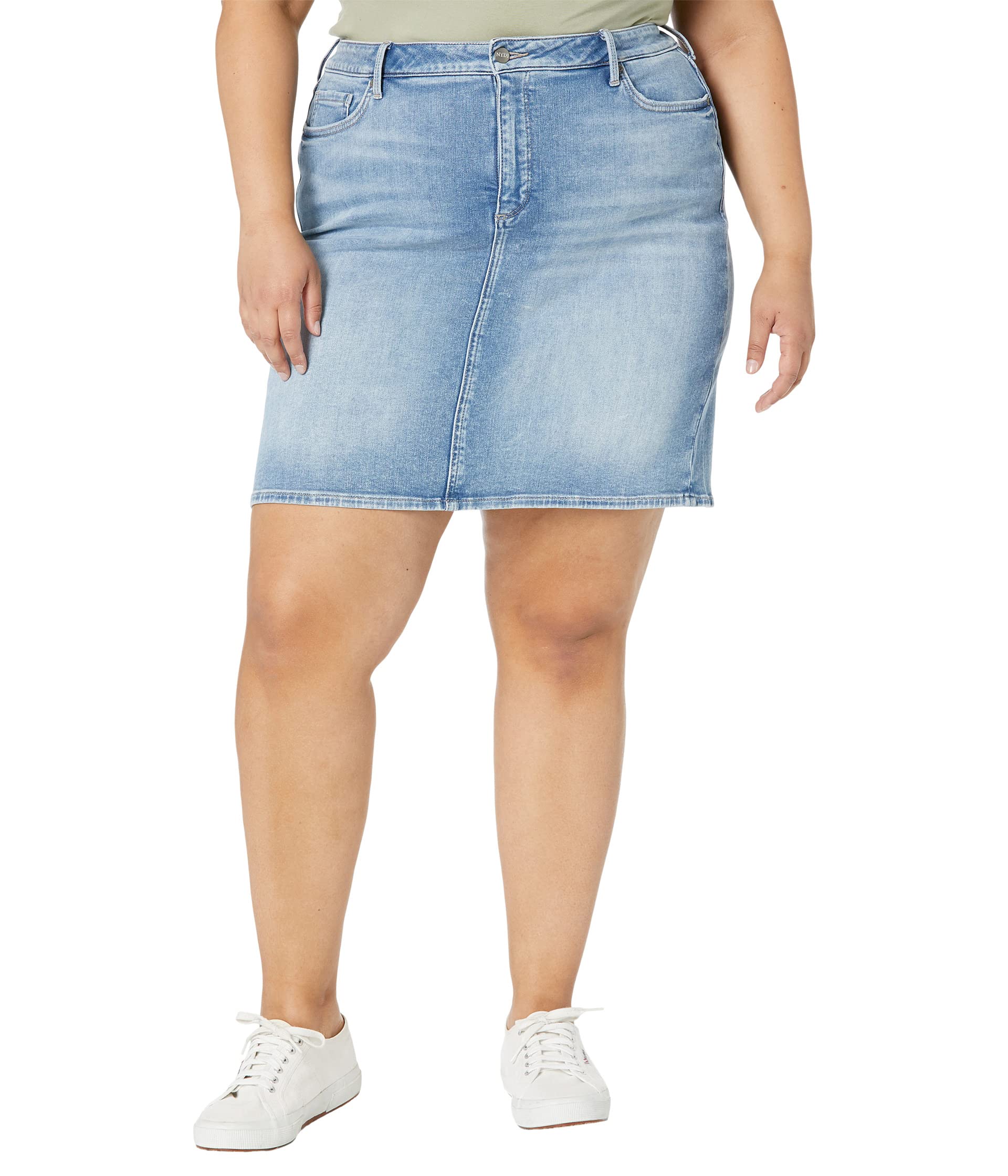 Юбка NYDJ Plus Size, Plus Size Five-Pocket Skirt in Quinta джинсы nydj plus size plus size margot girlfriend in quinta