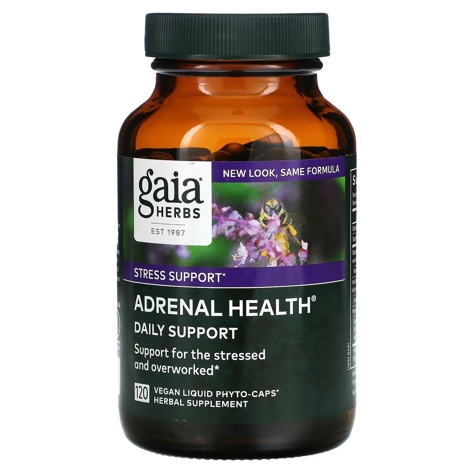 Gaia Herbs Adrenal Health ежедневная поддержка, 120 растительных капсул