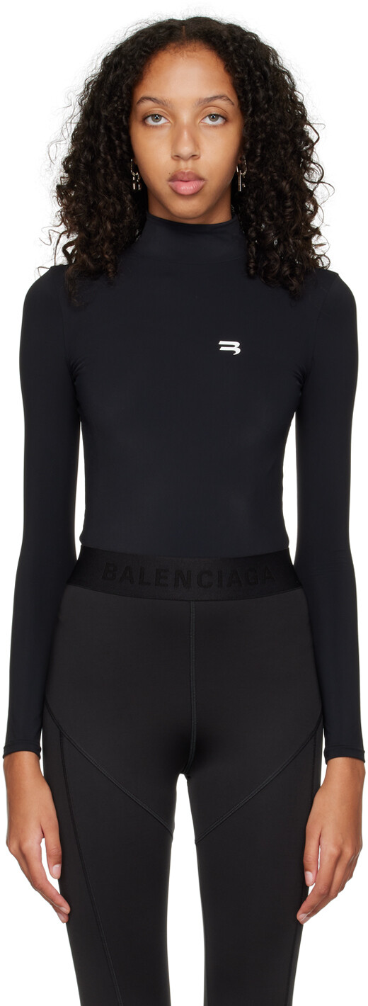 

Черный цельный купальник с принтом Balenciaga