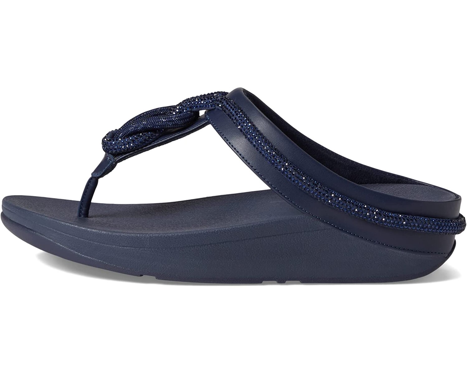 

Сандалии Fino Crystal-Cord Leather Toe Post Sandals FitFlop, полуночный флот