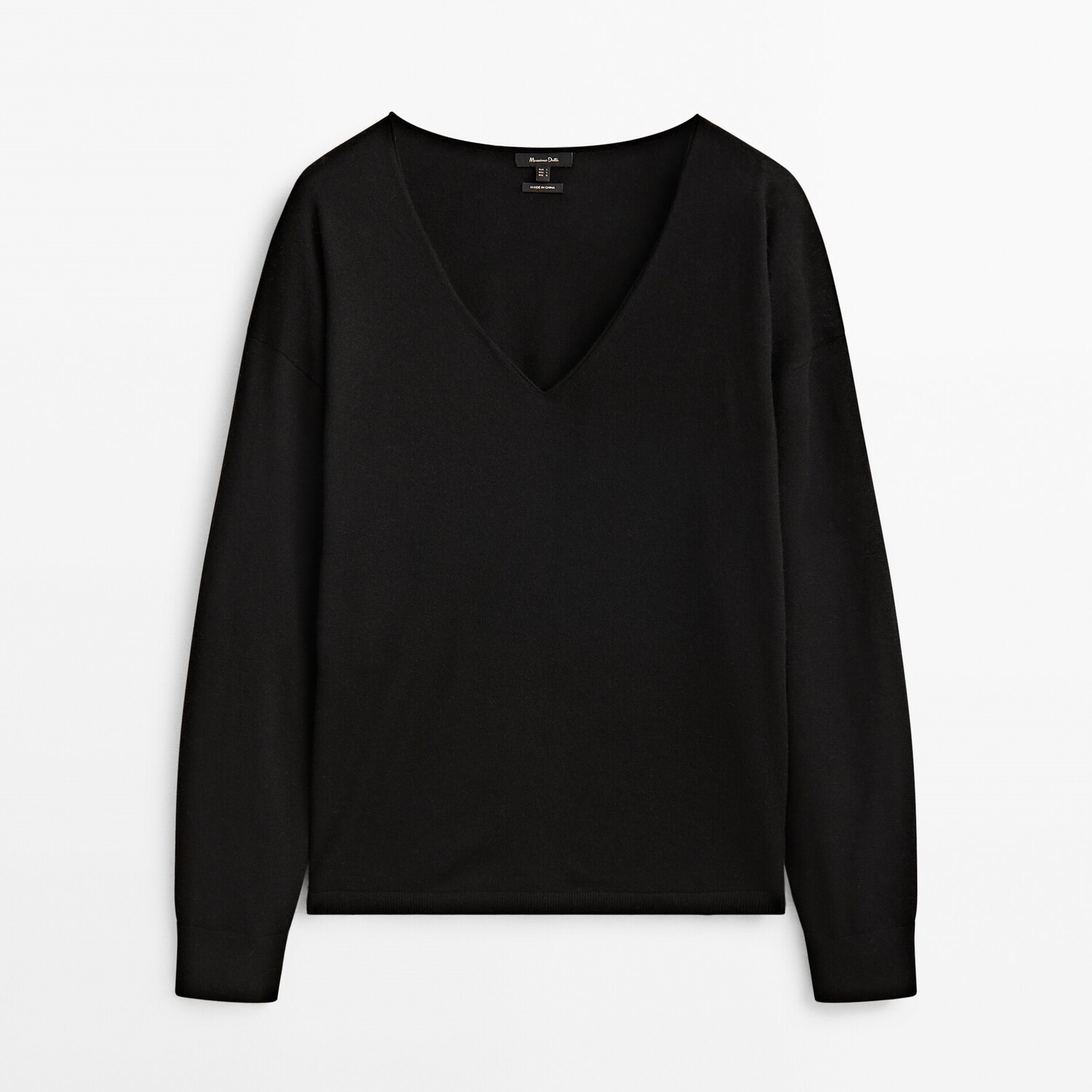 

Джемпер Massimo Dutti Wool And Cashmere V-neck, черный