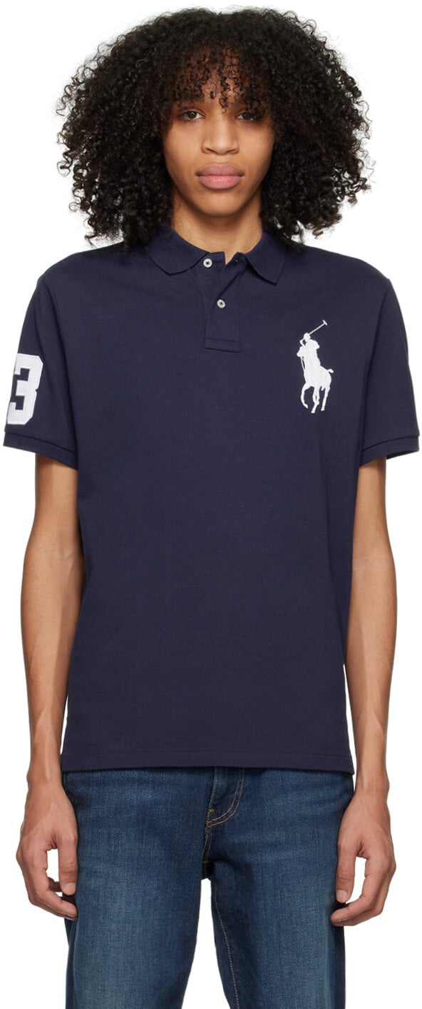 

Темно-синяя футболка-поло с большим пони Polo Ralph Lauren