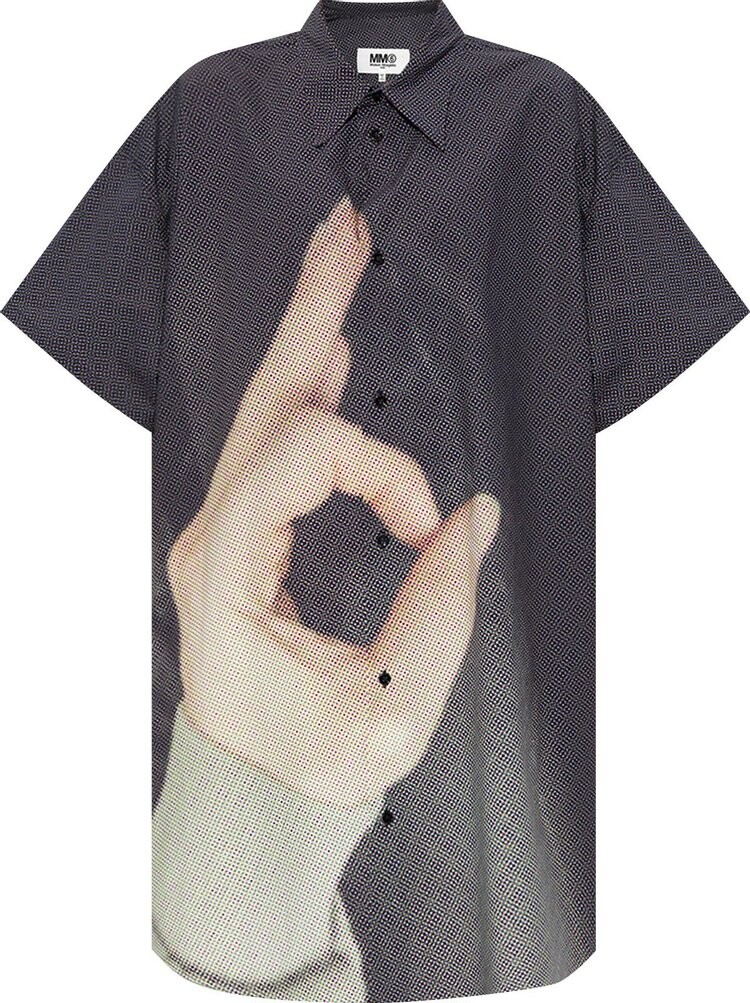 

Рубашка MM6 Maison Margiela Hand Sign Shirt Dress 'Black', черный