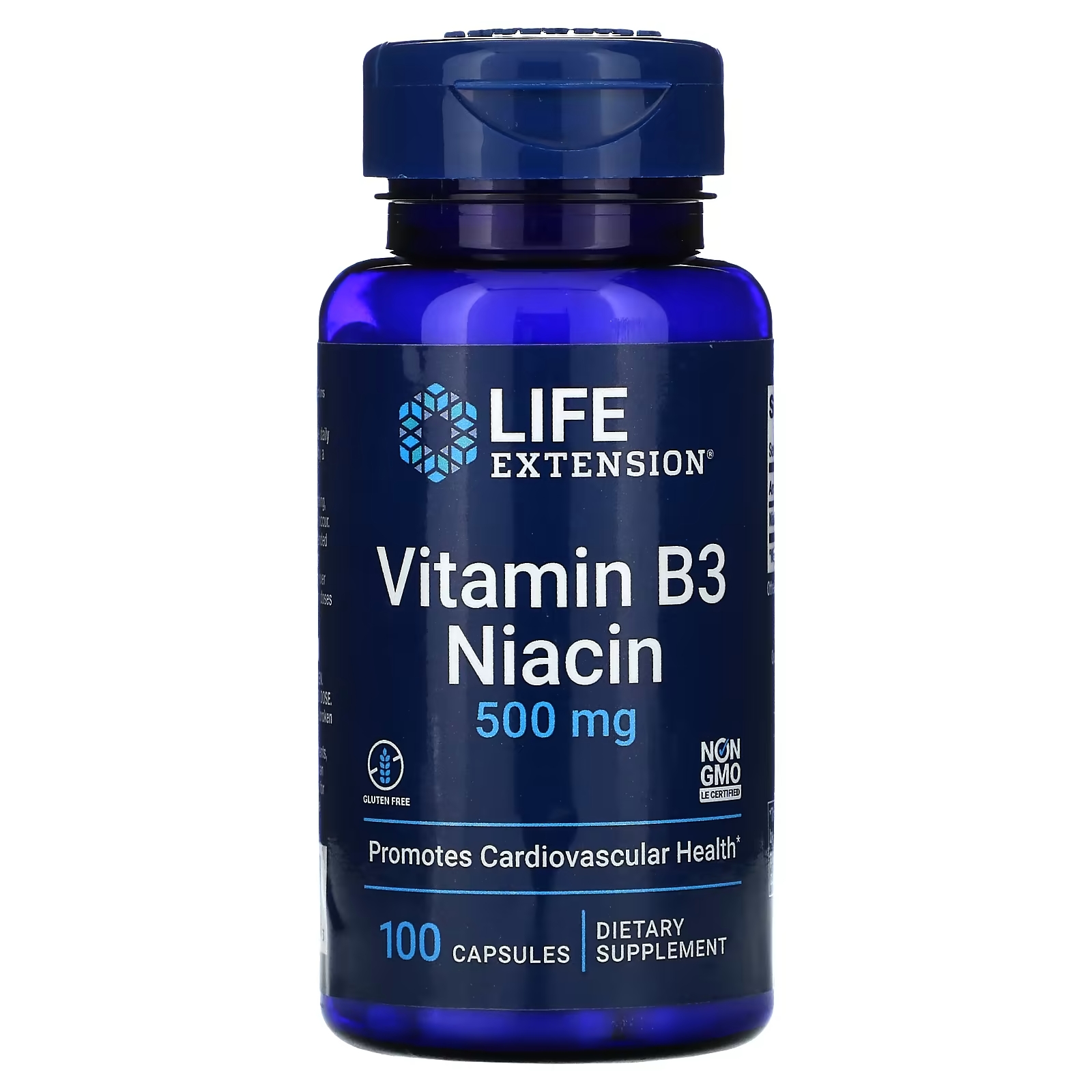 Витамин B3 Ниацин Life Extension, 100 капсул life extension ниацин не вызывает приливов крови 640 мг 100 капсул