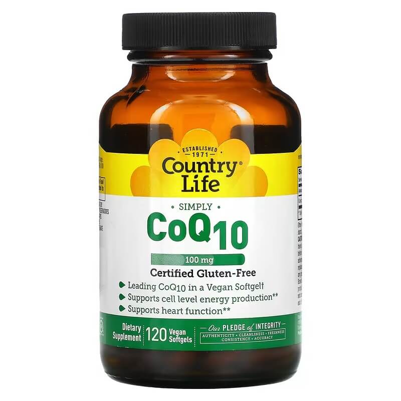country life биотин 1 мг 100 таблеток Коэнизм CoQ10 Country Life 100 мг, 120 таблеток
