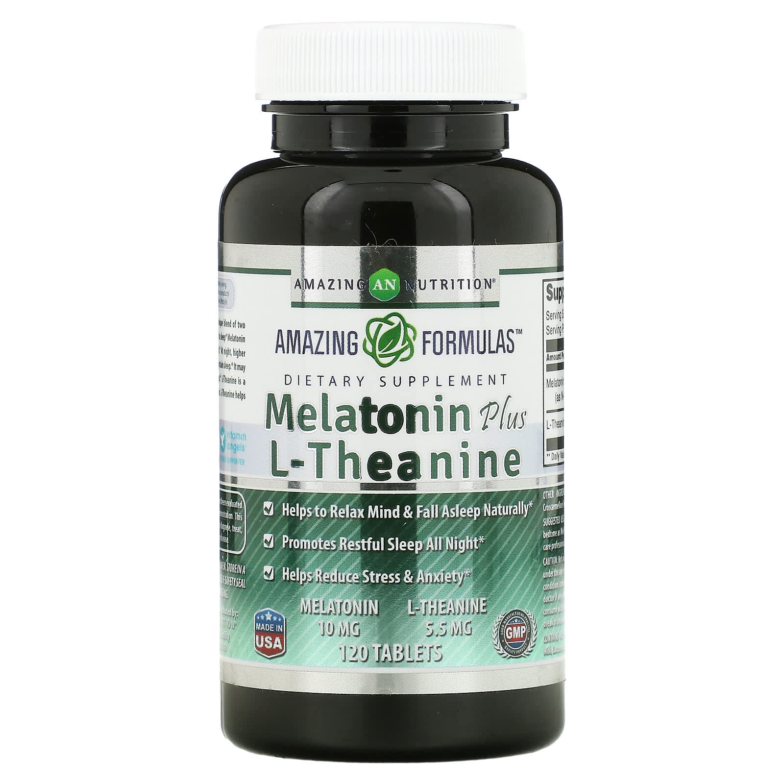 цена Мелатонин Amazing Nutrition с L-теанином, 120 таблеток