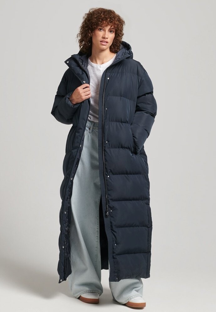 Пальто зимнее Superdry, темно-синий