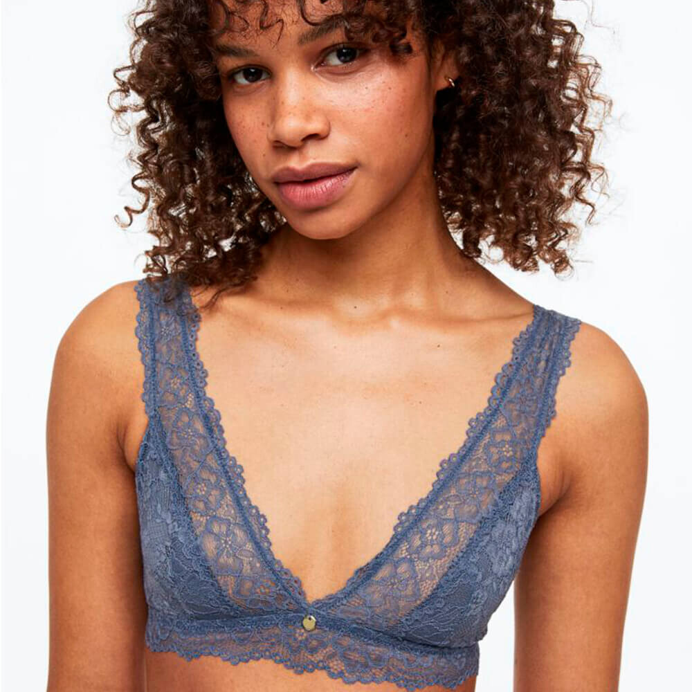 

Набор бюстгальтеров H&M Soft Lace, 2 предмета, светло-синий/темно-синий