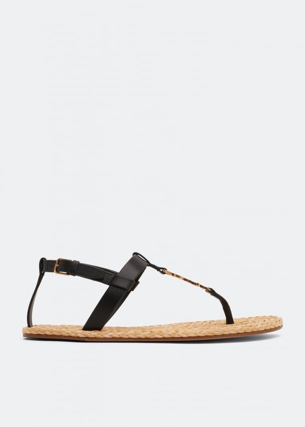 

Сандалии SAINT LAURENT Cassandra flat sandals, черный