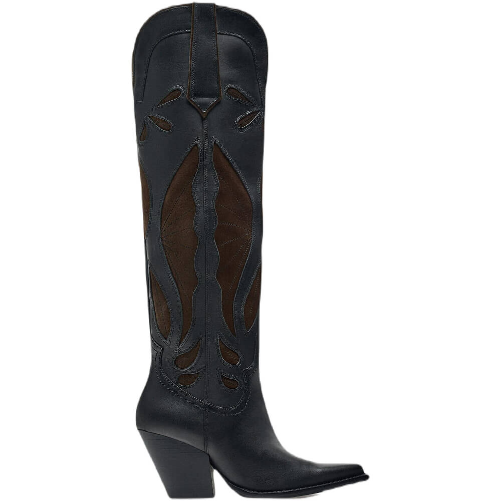 

Сапоги Zara Contrast Split Suede Cowboy, черный