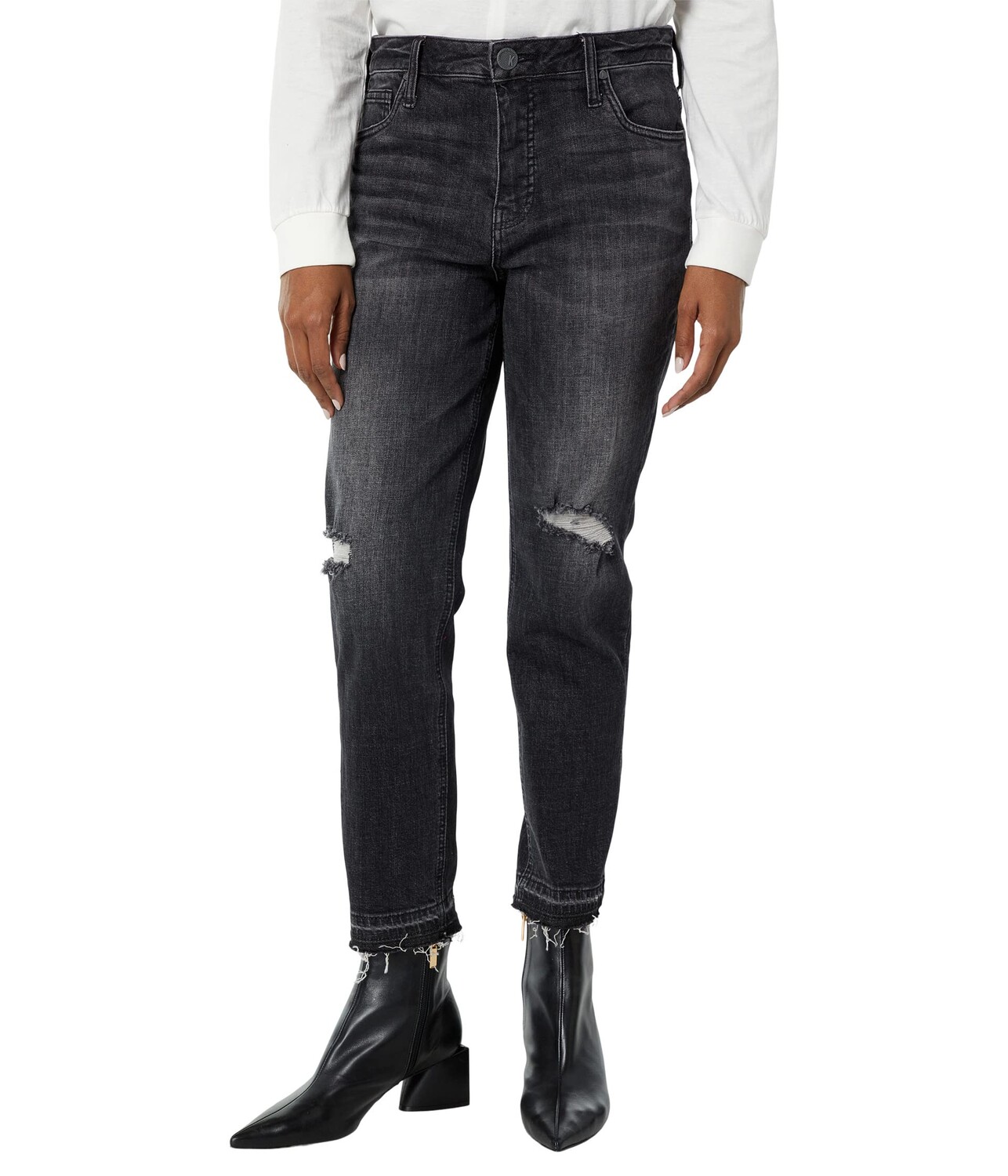 

Джинсы KUT from the Kloth, Rachael High-Rise Fab AB Mom Jeans Released Hem in Prowess