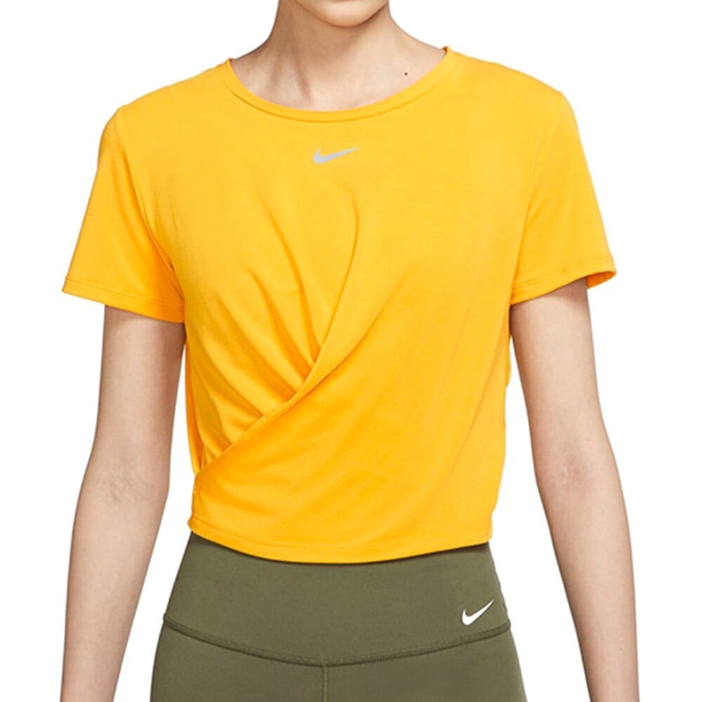 

Топ Nike Dri-FIT One Luxe Women's Twist Standard Fit Short-Sleeve, желтый