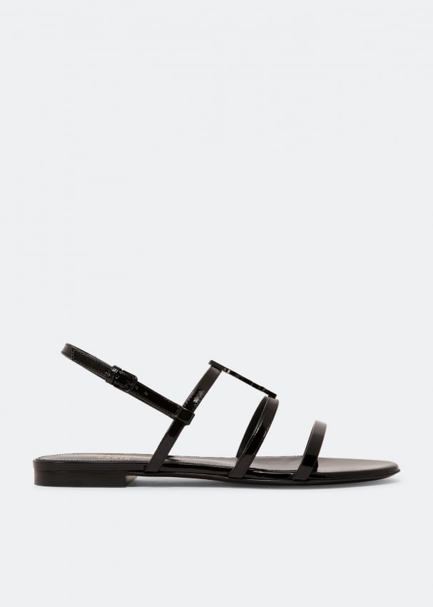 цена Сандалии SAINT LAURENT Cassandra flat sandals, черный