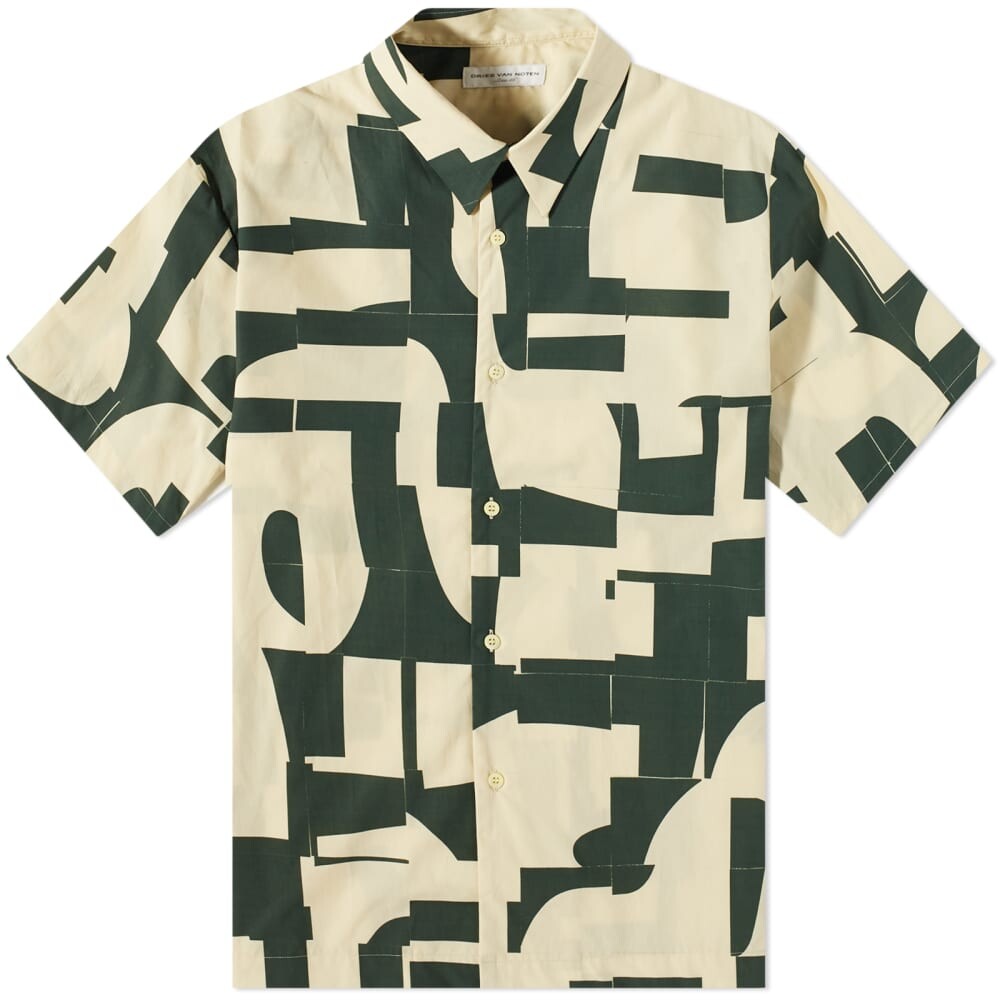 

Рубашка Dries Van Noten Clasen Text Printed Short Sleeve Shirt