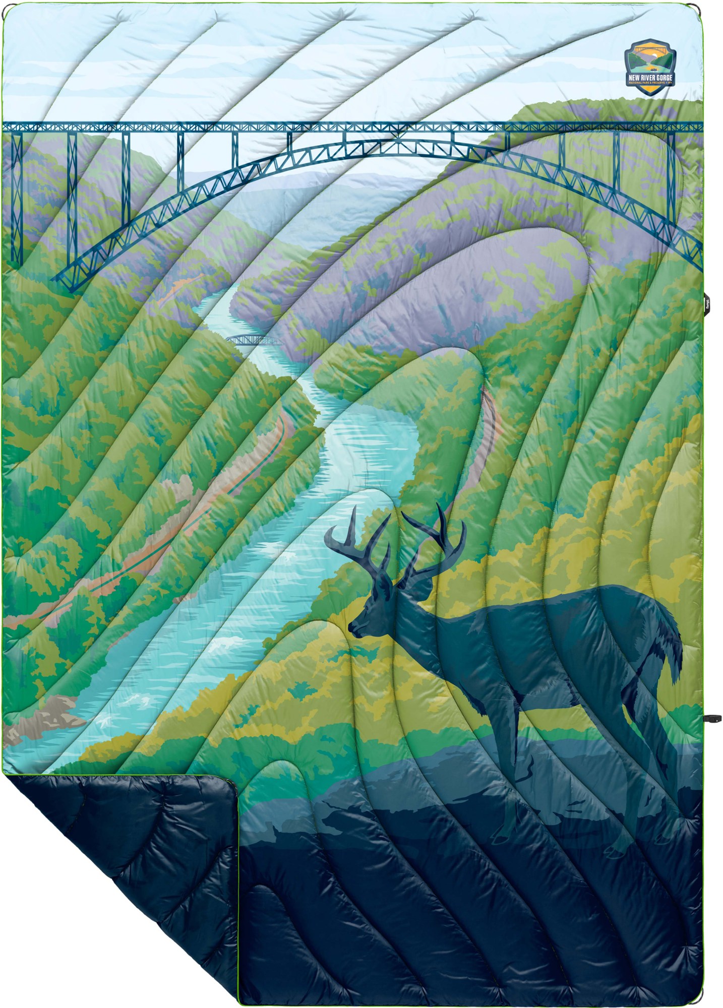 Оригинальное пуховое одеяло - Национальный парк Rumpl, зеленый