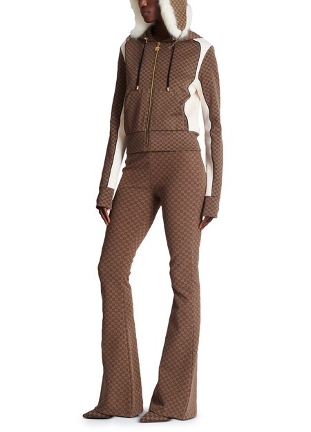 

Трикотажные брюки мини с монограммой Balmain, коричневый