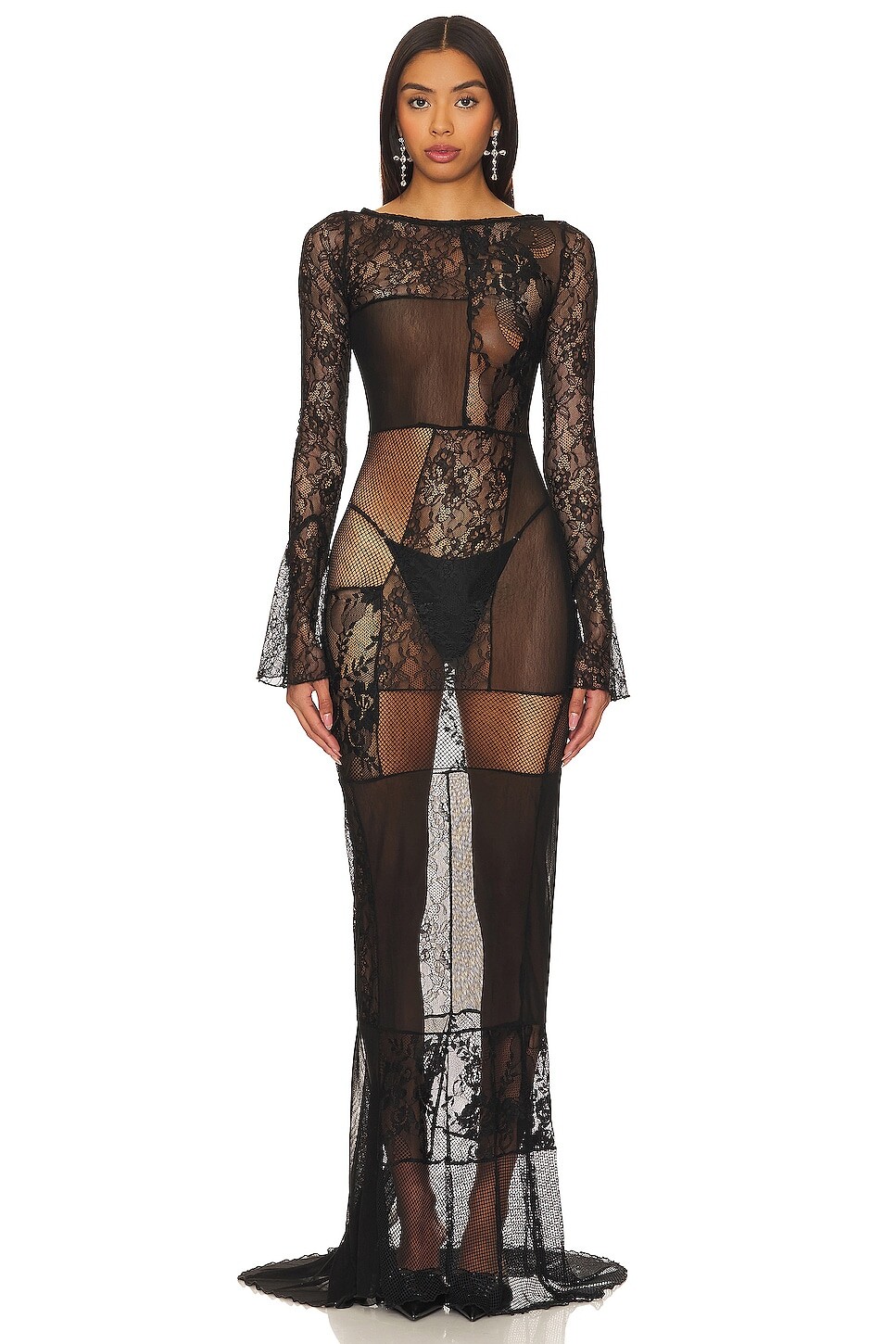 

Платье макси LOBA Romina Lace, черный
