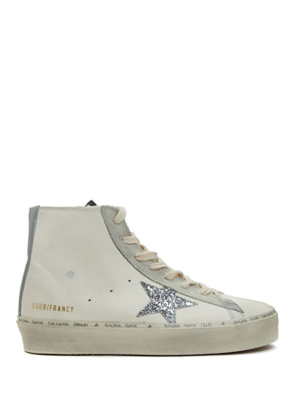 

Женские кожаные кроссовки с потертыми деталями Golden Goose, белый