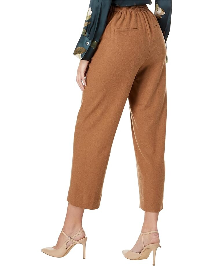 

Брюки Vince Brushed Wool Mid-Rise Easy Pull-On Pants, цвет Dark Beech