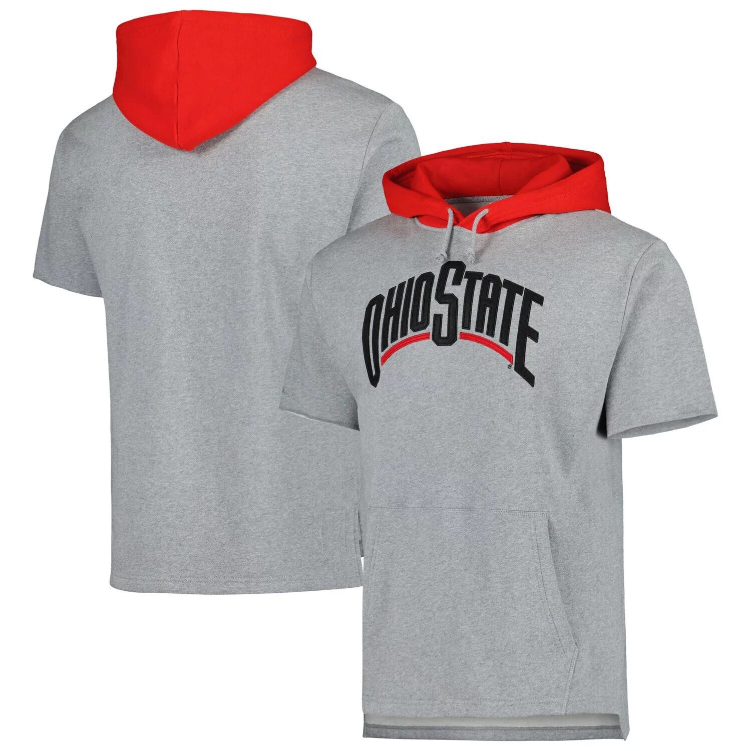 

Мужская толстовка с короткими рукавами Mitchell & Ness Heather Grey Ohio State Buckeyes Postgame