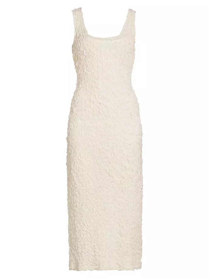Текстурированное платье миди без рукавов Sloan Mara Hoffman, цвет cream
