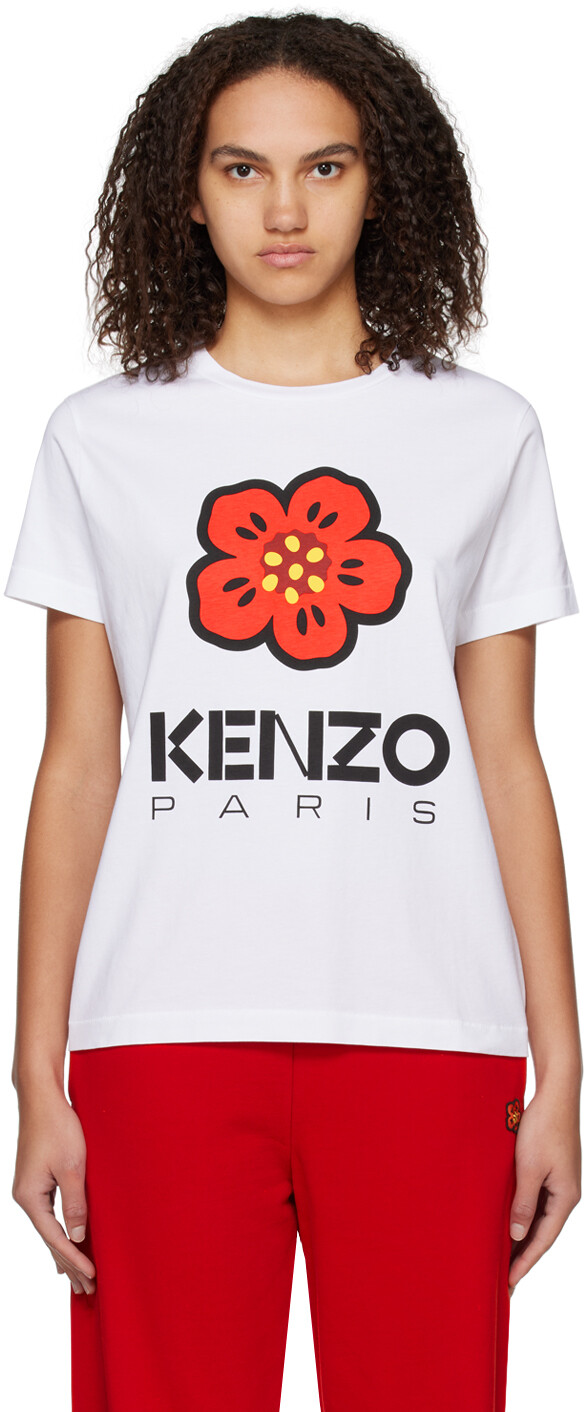 

Белая футболка с круглым вырезом Kenzo Paris
