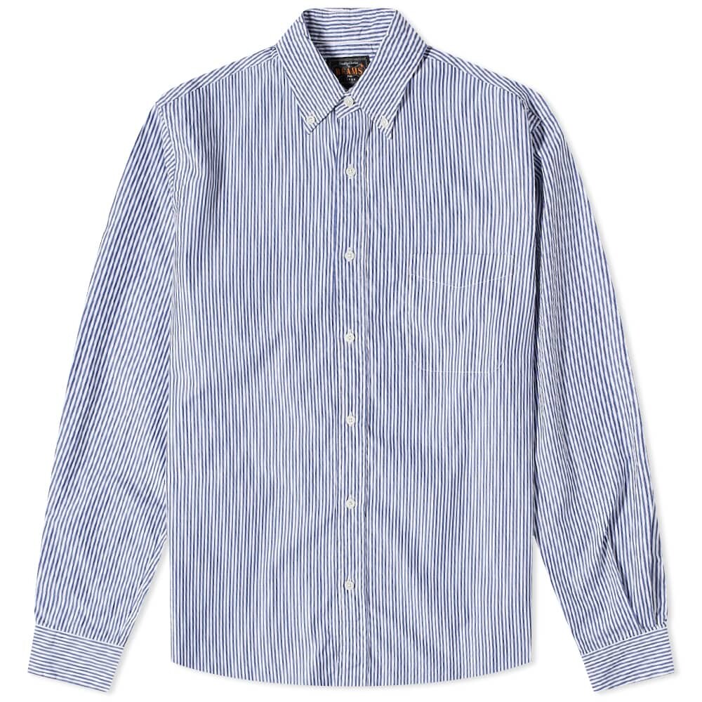 

Рубашка Beams Plus Button Down Block Stripe Shirt