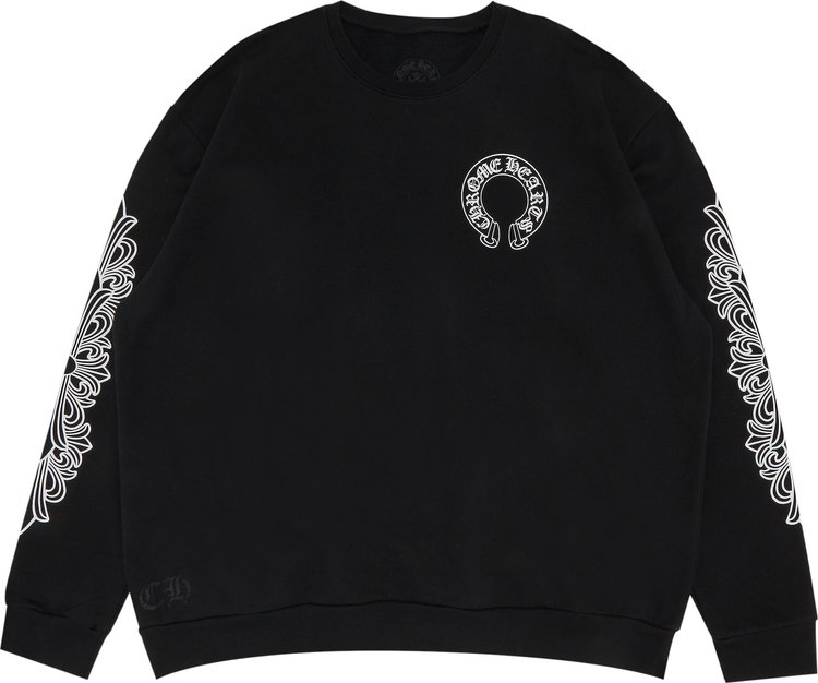 цена Толстовка Chrome Hearts Horseshoe Logo Crewneck Sweatshirt 'Black', черный