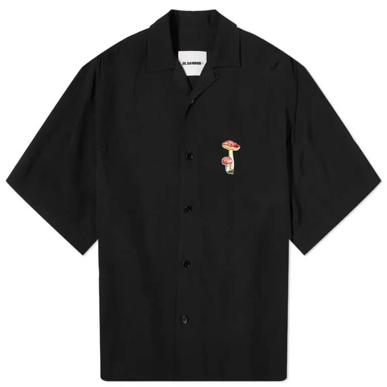 Рубашка Jil Sander Plus Short Sleeve Mushroom Vacation, черный