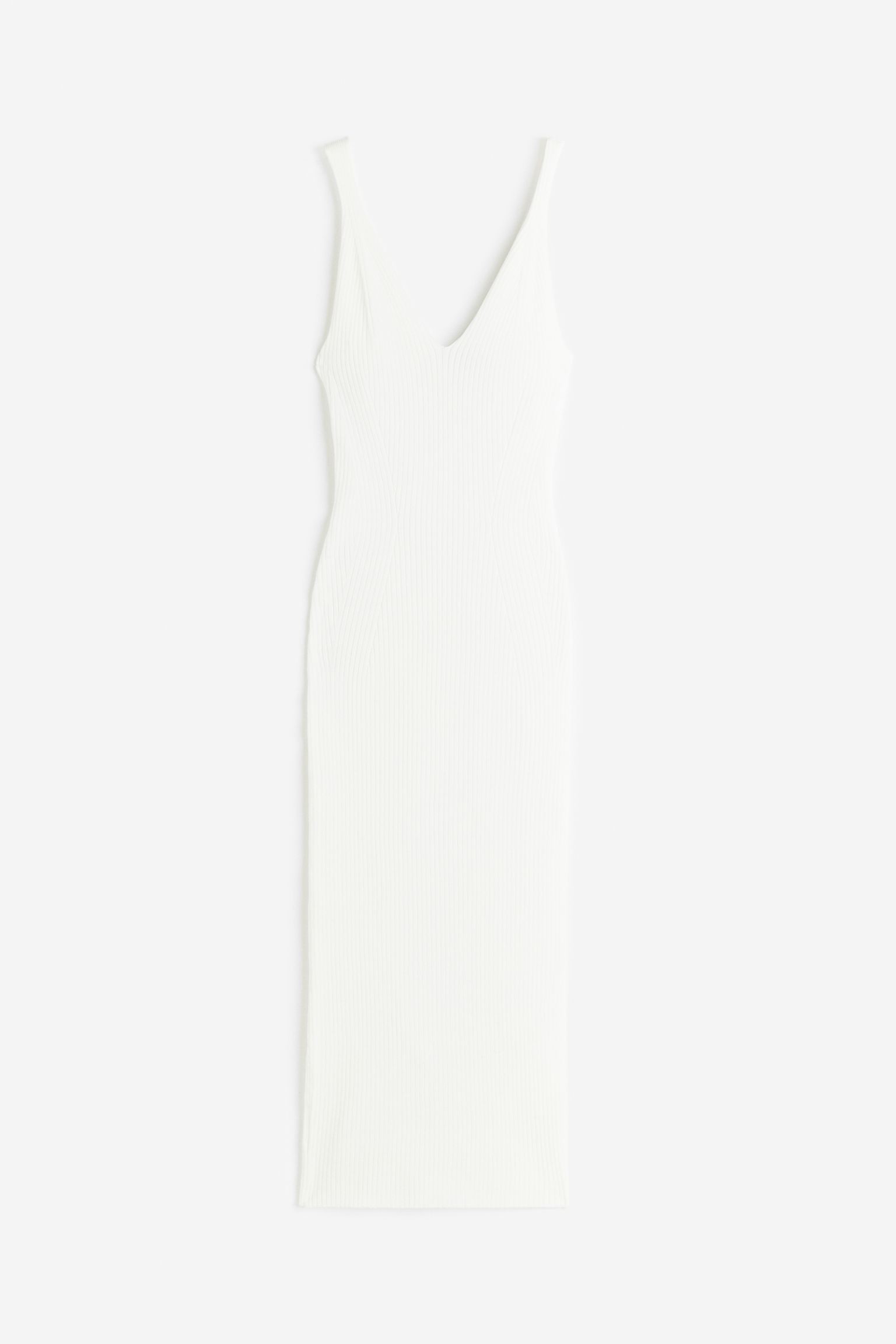 Платье H&M Rib-knit Bodycon, кремовый
