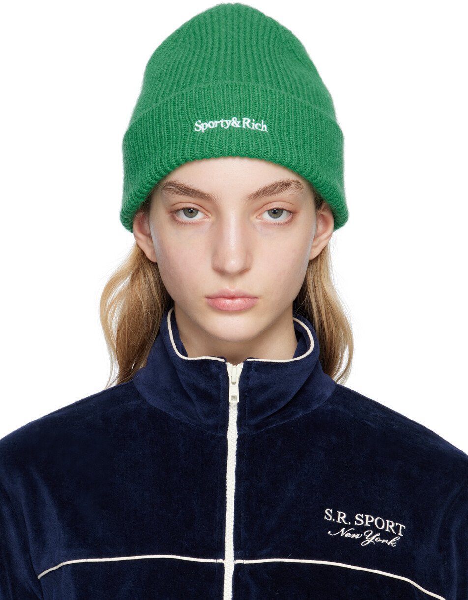

Зеленая шапка с логотипом и засечками Sporty & Rich